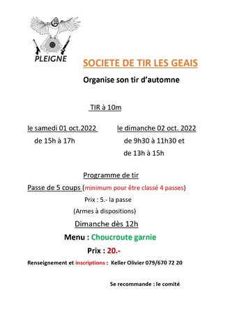 Affiche Tir d'Automne 2022
