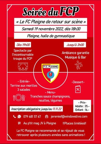 Soirée FC Pleigne - 19.11.2022